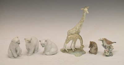 Lot 388 - Lladro - Group of porcelain animal figures