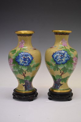 Lot 480 - Pair of modern Chinese cloisonné vases