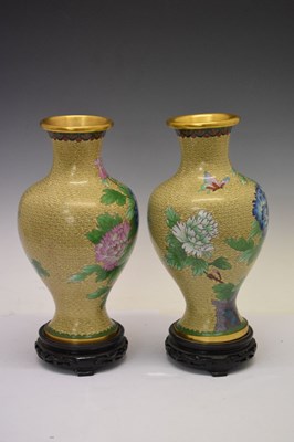 Lot 480 - Pair of modern Chinese cloisonné vases