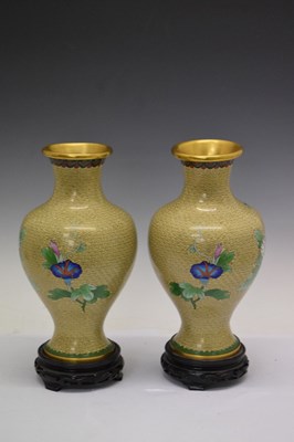 Lot 480 - Pair of modern Chinese cloisonné vases