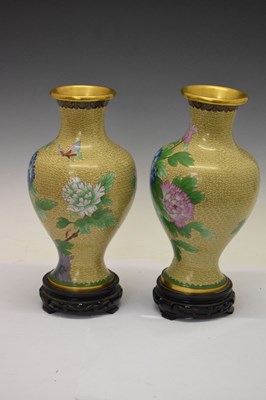 Lot 480 - Pair of modern Chinese cloisonné vases