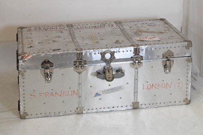 Lot 522 - Metal trunk/ travelling equipment case