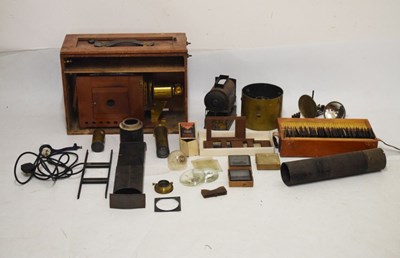 Lot 203 - Early 20th Century Newton magic lantern and accessories