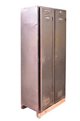 Lot 628 - Pair of vintage industrial lockers