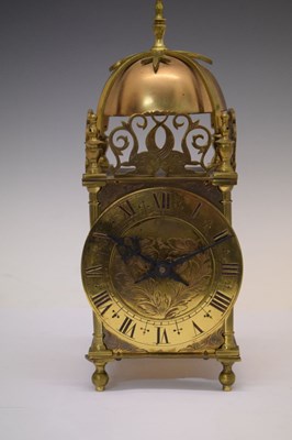 Lot 429 - Reproduction French brass lantern clock