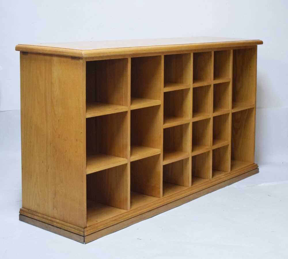 Lot 523 - Oak shelving/boot rack unit
