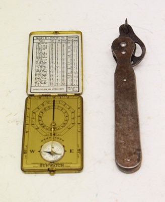 Lot 174 - Ansonia 'Sunwatch' and vintage tin opener