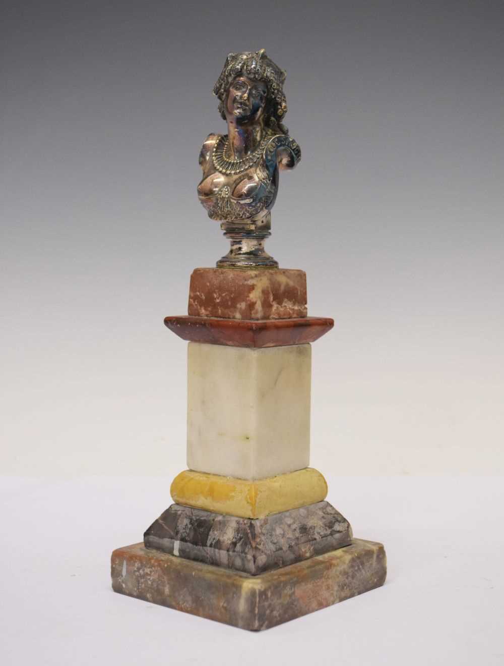 Lot 260 - Silvered bronze bust on pedestal