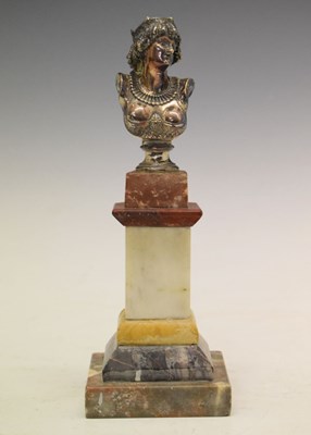 Lot 260 - Silvered bronze bust on pedestal