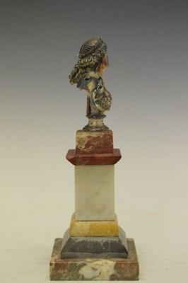 Lot 260 - Silvered bronze bust on pedestal