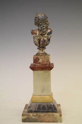 Lot 260 - Silvered bronze bust on pedestal