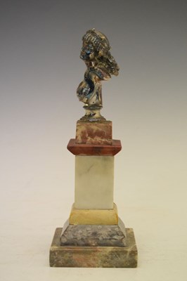 Lot 260 - Silvered bronze bust on pedestal