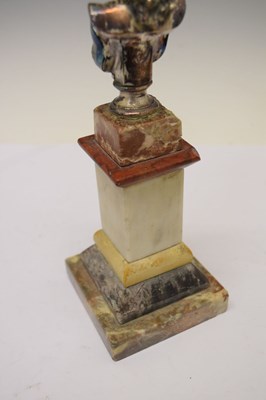 Lot 260 - Silvered bronze bust on pedestal