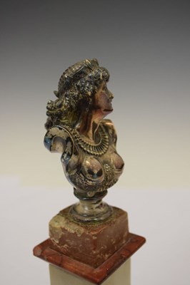 Lot 260 - Silvered bronze bust on pedestal