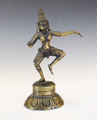 Lot 213 - Indian (Deccan) bronze dancer figure, possibly Shiva