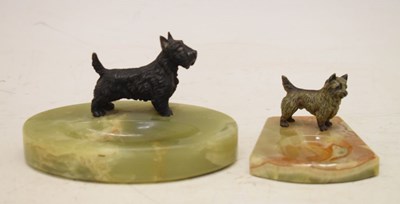 Lot 234 - Two Austrian-type cold -painted bronze dog pin trays