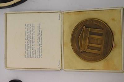 Lot 217 - Quantity of railway/ wagon plates and centenary medal