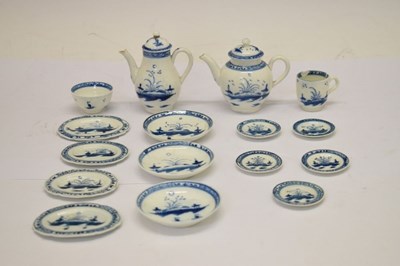 Lot 375 - Late 18th Century Caughley porcelain' Island' pattern miniature teaset