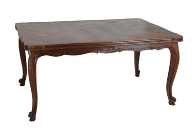 Lot 698 - Early 20th Century French oak parquetry draw-out dining table