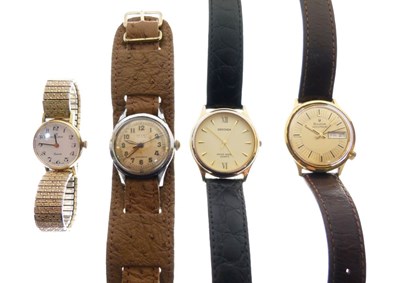 Lot 78 - Bulova Accutron - Gentleman's gold plated and stainless steel back wristwatch, etc.