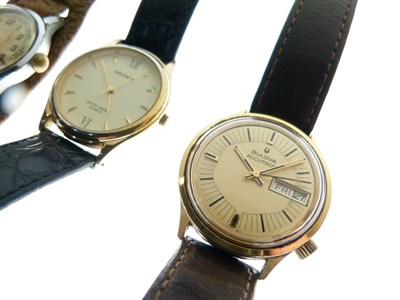 Lot 78 - Bulova Accutron - Gentleman's gold plated and stainless steel back wristwatch, etc.