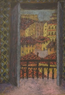 Lot 443 - Richard Cartwright (b.1951) - Pastel - 'View from a room in Sienna'