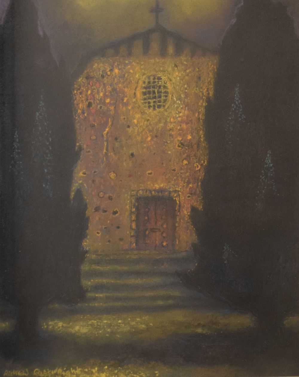 Lot 474 - Richard Cartwright (b.1951) - Pastel - 'Church of Santa Marina, Sienna'