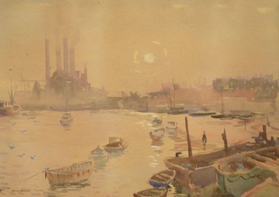 Lot 504 - William Lyons-Wilson (1892-1981) - Watercolour - Chelsea Reach