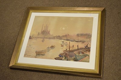 Lot 504 - William Lyons-Wilson (1892-1981) - Watercolour - Chelsea Reach