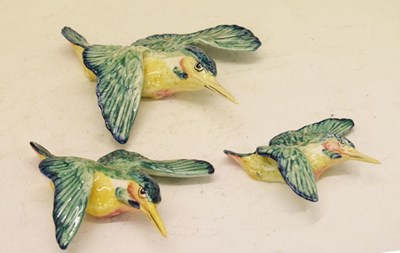 Lot 306 - Three Beswick flying kingfisher wall plaques