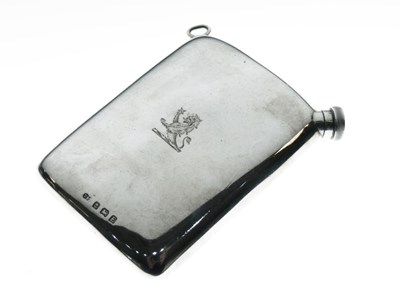 Lot 93 - George V silver hip flask
