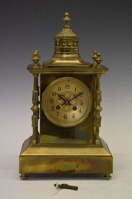 Lot 430 - Late 19th Century French brass mantel clock