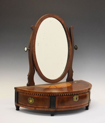 Lot 607 - Inlaid mahogany toilet mirror