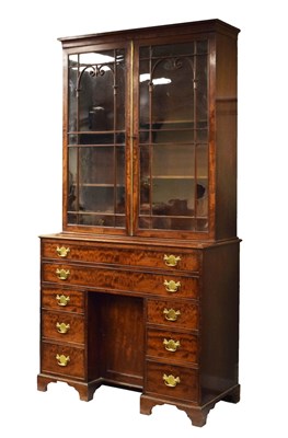 Lot 694 - 19th Century mahogany secretaire bookcase