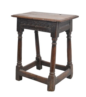 Lot 672 - Mid 17th Century oak joined stool