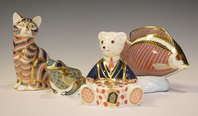 Lot 303 - Royal Crown Derby - Four animal paperweights