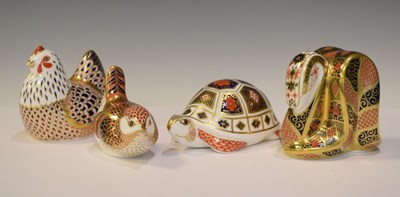 Lot 304 - Royal Crown Derby - Four animal paperweights