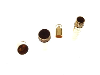 Lot 22 - Two Chinese gold cylindrical pill boxes