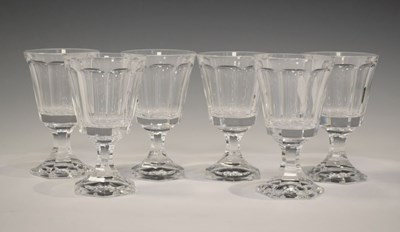 Lot 338 - Set of six Val St. Lambert wine glasses