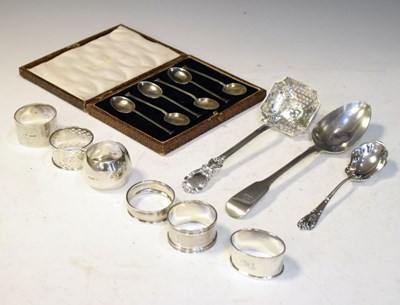 Lot 197 - Quantity of silver to include George IV tablespoon, London 1816