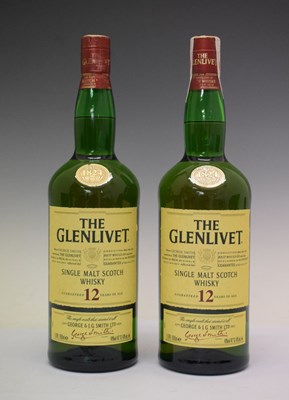 Lot 455 - Two 1 litre bottles of The Glenlivet 12 year Speyside Single Malt Scotch Whisky