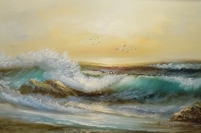 Lot 575 - H. Gailey - Pair of oils on canvas - Seascapes
