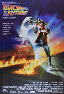 Lot 282 - Film Memorabilia - Back To The Future poster with signed autographs