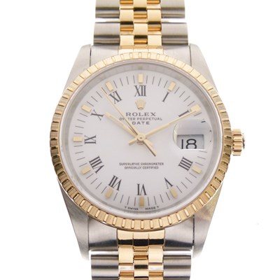 Lot 68 - Rolex - Gentleman's two-tone gold and stainless steel Oyster Perpetual Date automatic wristwatch