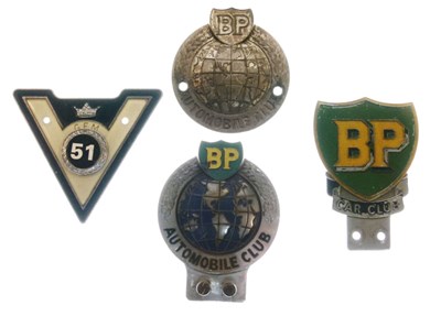 Lot 218 - Three vintage B.P, British Petroleum car badges