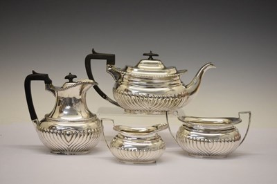 Lot 86 - Early 20th Century four-piece silver tea set