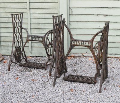 Lot 602 - Two Singer cast iron bases