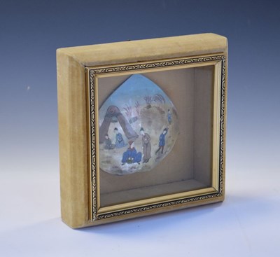 Lot 181 - Persian painted shell in frame