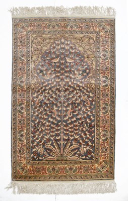 Lot 640 - Turkish Islamic silk Kayseri 'Tree of Life' prayer rug