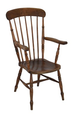 Lot 577 - Stick back elm armchair